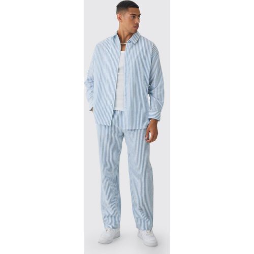 Ensemble oversize avec chemise rayée et pantalon - S - Boohooman - Modalova