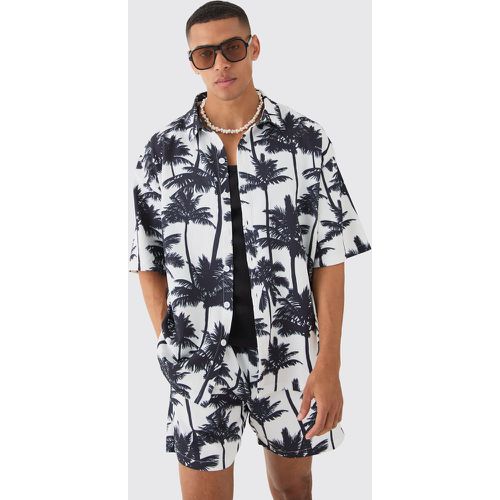 Ensemble à imprimé palmier oversize plissé - S - Boohooman - Modalova