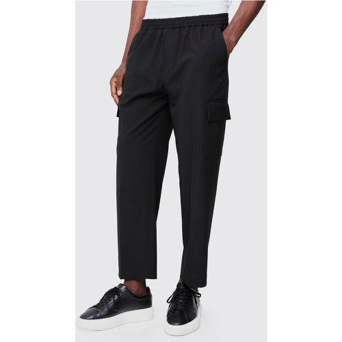 Pantalon cargo droit à taille élastiquée - 30 - Boohooman - Modalova