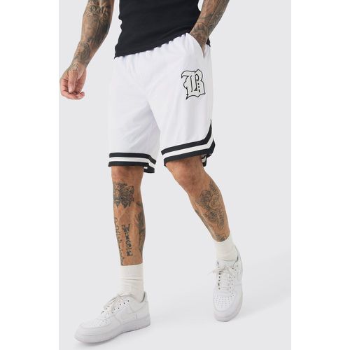 Tall - Short de basket large en mesh à écusson B - S - Boohooman - Modalova