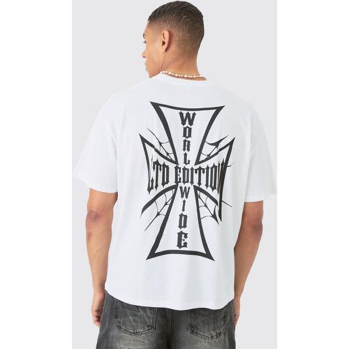 Oversized Worldwide Cross Print T-shirt - Boohooman - Modalova