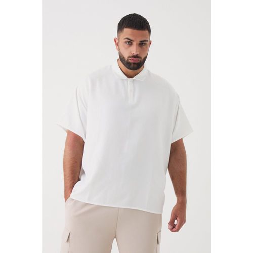 Grande taille - Polo en lin en - XXXL - Boohooman - Modalova