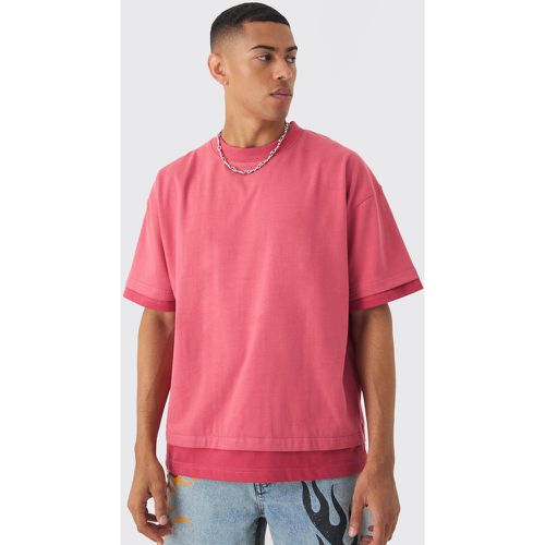 T-shirt oversize épais délavé effet vintage - S - Boohooman - Modalova