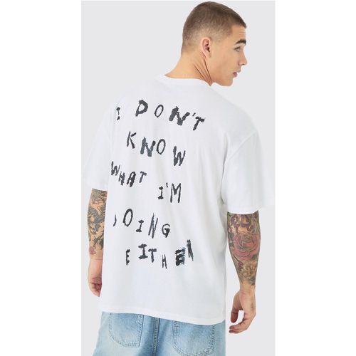 Oversized Text Back Graphic T-shirt - Boohooman - Modalova