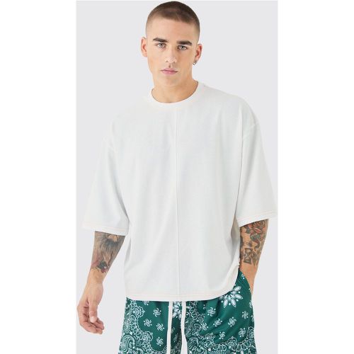 T-shirt oversize à coutures contrastantes et manches 3/4 - L - Boohooman - Modalova