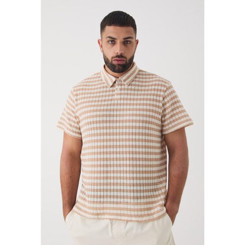 Grande taille - Polo rayé texturé - XXXL - Boohooman - Modalova