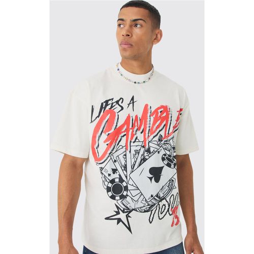 T-shirt oversize à imprimé casino - S - Boohooman - Modalova