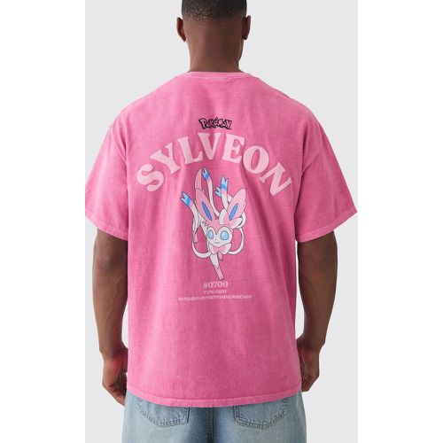 T-shirt oversize délavé à imprimé Pokémon - S - Boohooman - Modalova