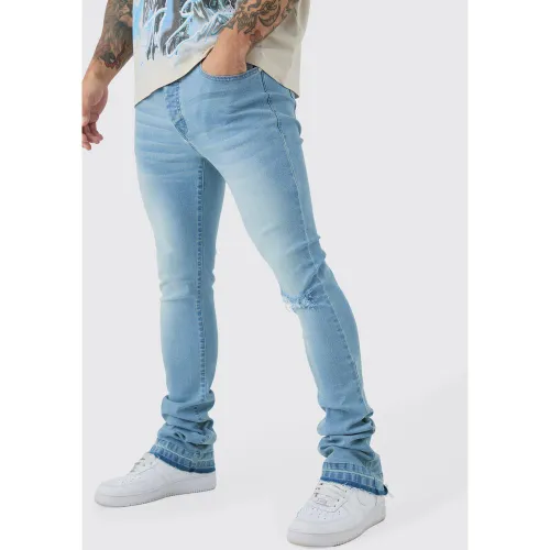 Jean flare skinny à genoux déchirés - 28R - Boohooman - Modalova