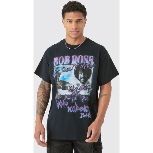 T-shirt oversize à imprimé Bob Ross - M - Boohooman - Modalova