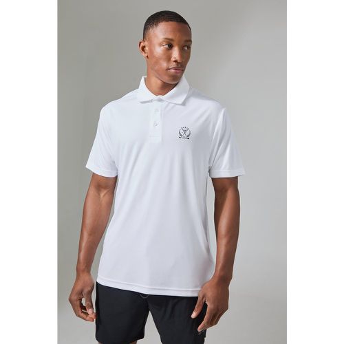 Polo de sport à écusson - MAN Active - XS - Boohooman - Modalova