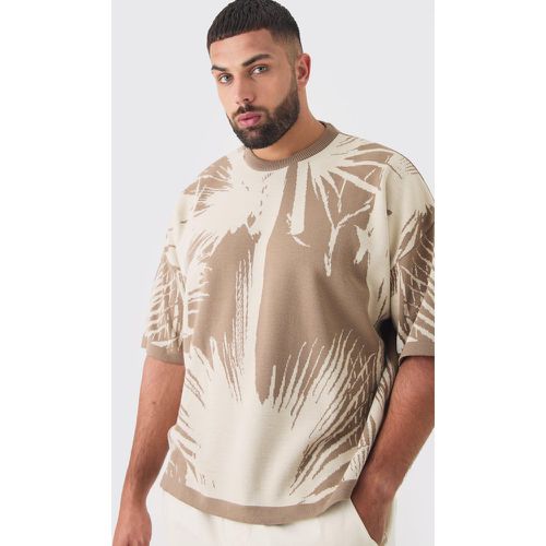 Grande taille - T-shirt oversize à imprimé abstrait - XXXXXL - Boohooman - Modalova