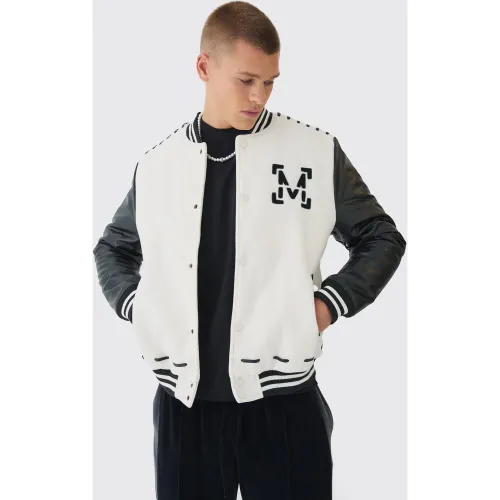 Veste universitaire à empiècement contrastant - MAN - XL - Boohooman - Modalova