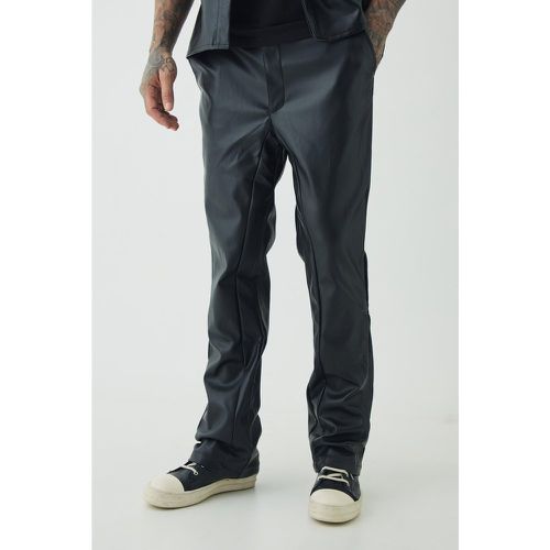 Tall - Pantalon flare enduit - 30 - Boohooman - Modalova