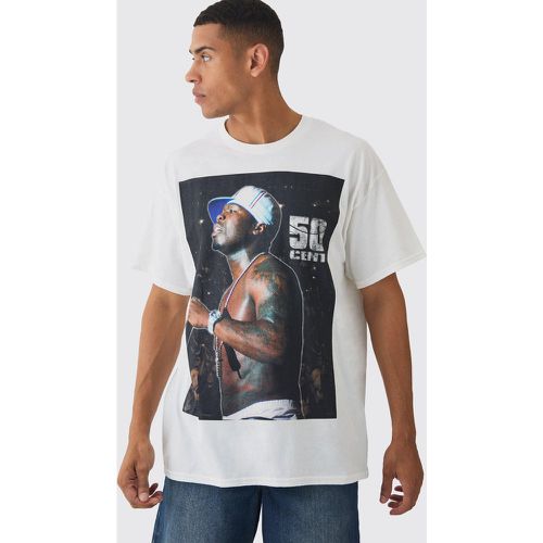 Oversized 50 Cent License Print T-shirt - Boohooman - Modalova