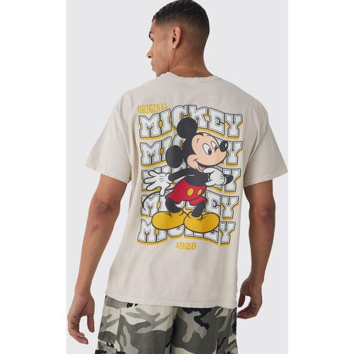 Oversized Mickey Mouse Disney Wash License Print T-shirt - Boohooman - Modalova