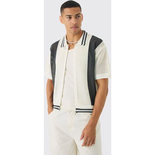 Chemise oversize zippée en maille - S - Boohooman - Modalova