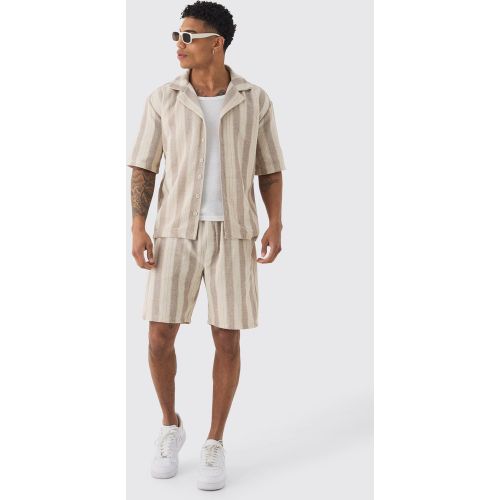 Ensemble oversize rayé avec short - S - Boohooman - Modalova