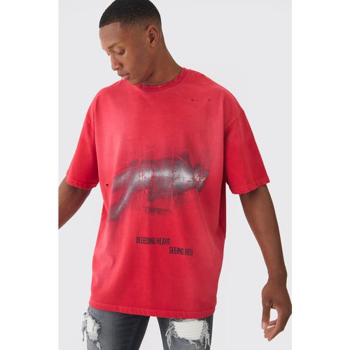 T-shirt oversize délavé premium - L - Boohooman - Modalova