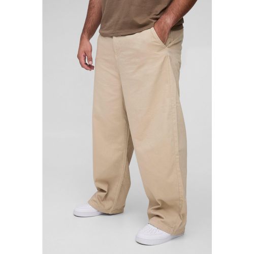 Grande taille - Pantalon chino large en maille côtelée - 38 - Boohooman - Modalova