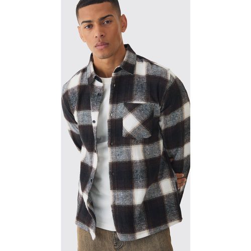 Chemise à carreaux et manches longues - S - Boohooman - Modalova