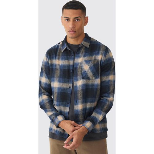 Chemise à carreaux et manches longues - S - Boohooman - Modalova