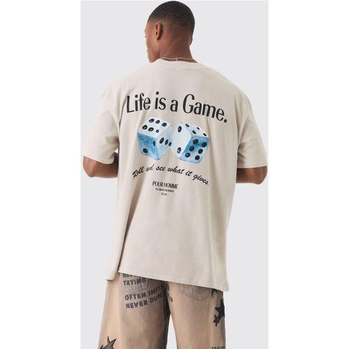 Oversized Life Is A Game Slogan T-shirt - Boohooman - Modalova