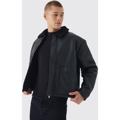 Veste Harrington à col en polaire à imprimé BM - S - Boohooman - Modalova