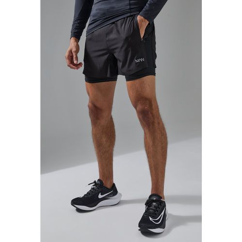 Short de sport stretch 2 en 1 - MAN Active homme - S - Boohooman - Modalova