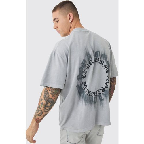 T-shirt oversize délavé à col montant - S - Boohooman - Modalova