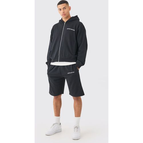 Survêtement oversize zippé avec sweat à capuche - S - Boohooman - Modalova