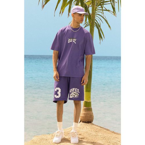 Ensemble oversize délavé à slogan - Ofcl - L - Boohooman - Modalova