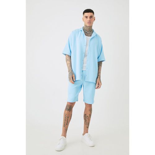 Tall - Chemise oversize plissée à manches courtes homme - L - Boohooman - Modalova