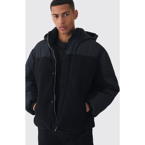 Manteau matelassé en polaire et nylon - S - Boohooman - Modalova