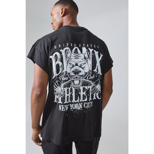 Man Active Oversized Bronx Barbell Cut Off T-shirt - Boohooman - Modalova