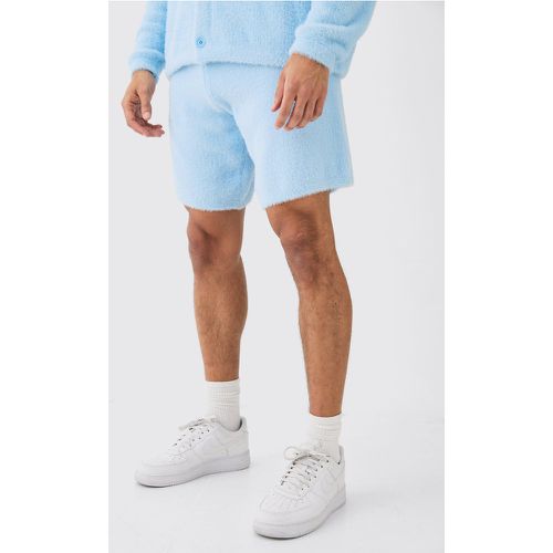 Fluffy Relaxed Short In Light Blue - Boohooman - Modalova