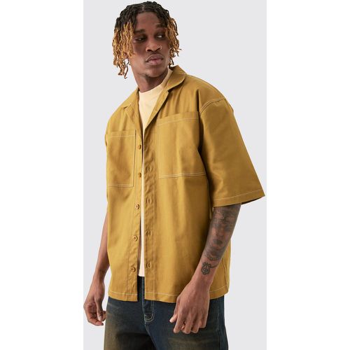 Tall - Chemise en twill à coutures contrastantes - L - Boohooman - Modalova