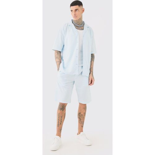 Tall - Ensemble clair avec chemise en lin et short homme - S - Boohooman - Modalova