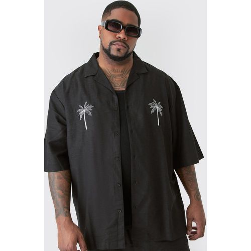 Grande taille - Chemise en lin à broderie - XXL - Boohooman - Modalova