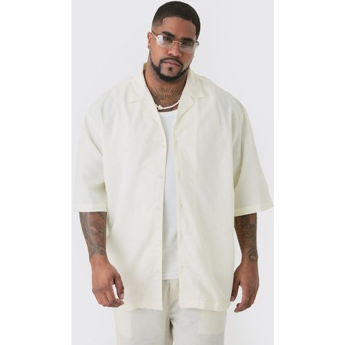 Grande taille - Chemise en lin écru - XXXL - Boohooman - Modalova