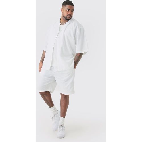 Grande taille - Ensemble avec chemise en lin et short homme - XXXL - Boohooman - Modalova