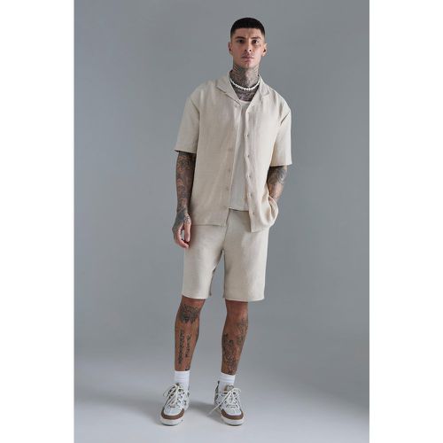 Tall - Ensemble en lin avec chemise et short homme - XXL - Boohooman - Modalova