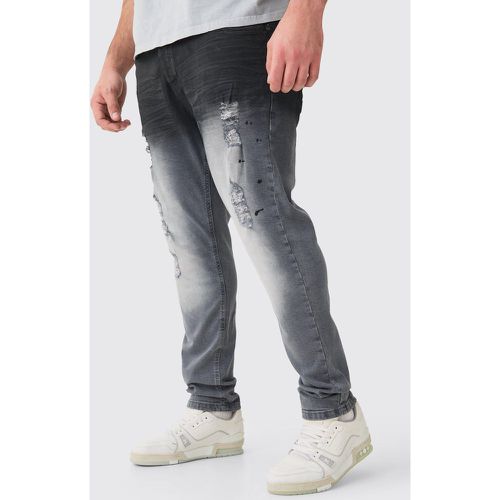 Grande taille - Jean stretch skinny à imprimé graffiti - 38 - Boohooman - Modalova