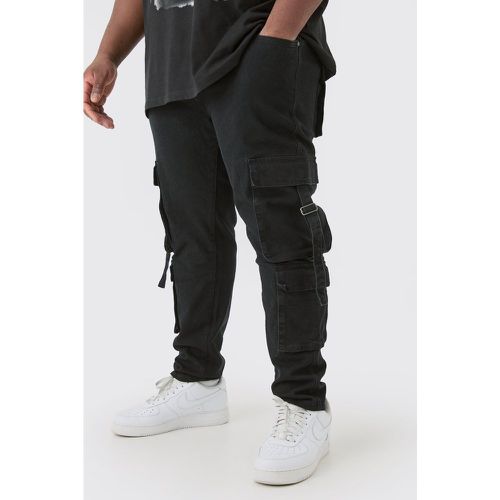 Grande taille - Jean cargo stretch à poches cargo homme - 42 - Boohooman - Modalova