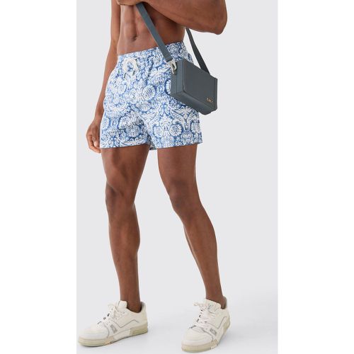 Mid Length Paisley Swim Short - Boohooman - Modalova