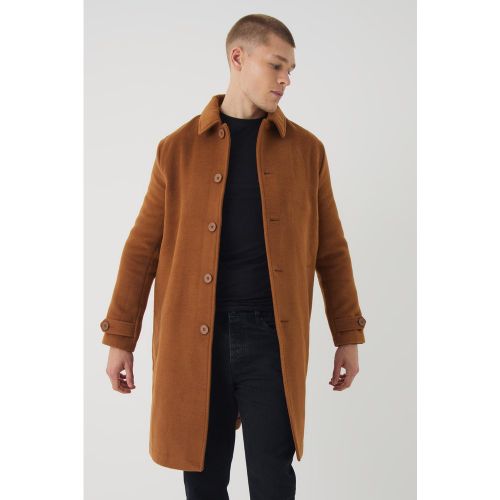 Manteau uni en beige - S - Boohooman - Modalova