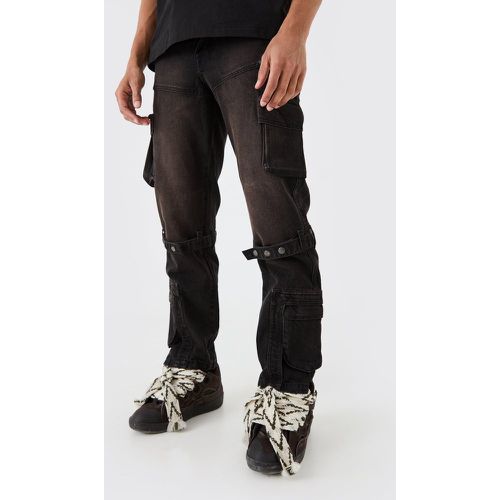 Jean cargo large délavé - 30R - Boohooman - Modalova