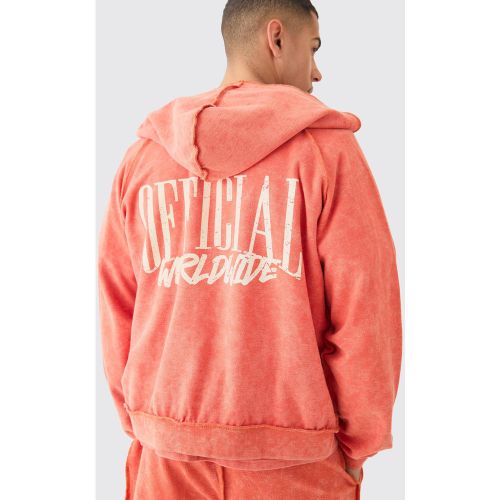 Sweat à capuche oversize zippé imprimé - L - Boohooman - Modalova