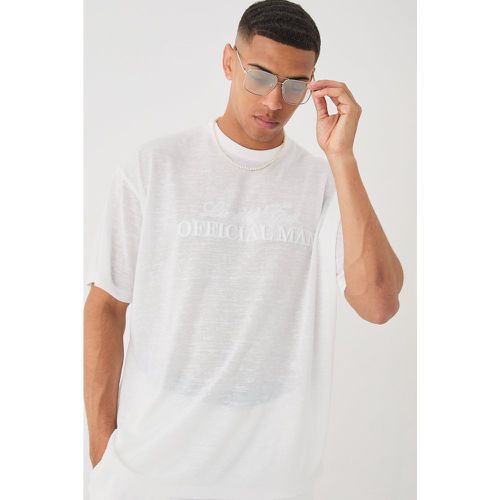 Overszied Limited 3d Embroidered Burnout Mesh T-shirt - Boohooman - Modalova