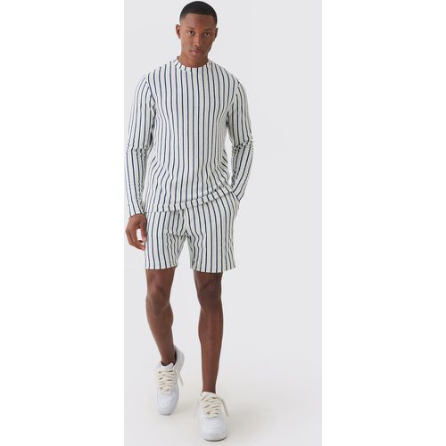 Ensemble avec chemise rayée et short - S - Boohooman - Modalova